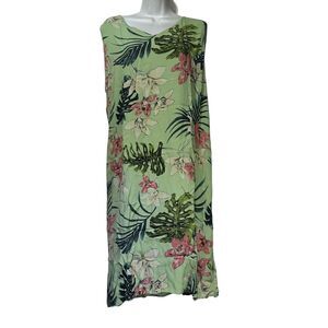 carol anderson California green pink floral sleeveless Vintage dress Size 2X